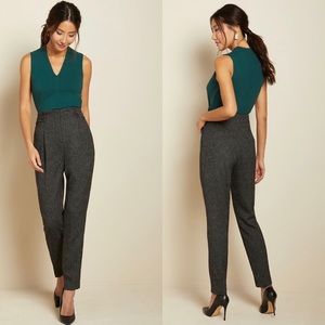 RW&Co High-Waist Black Tweed Pleated Pants